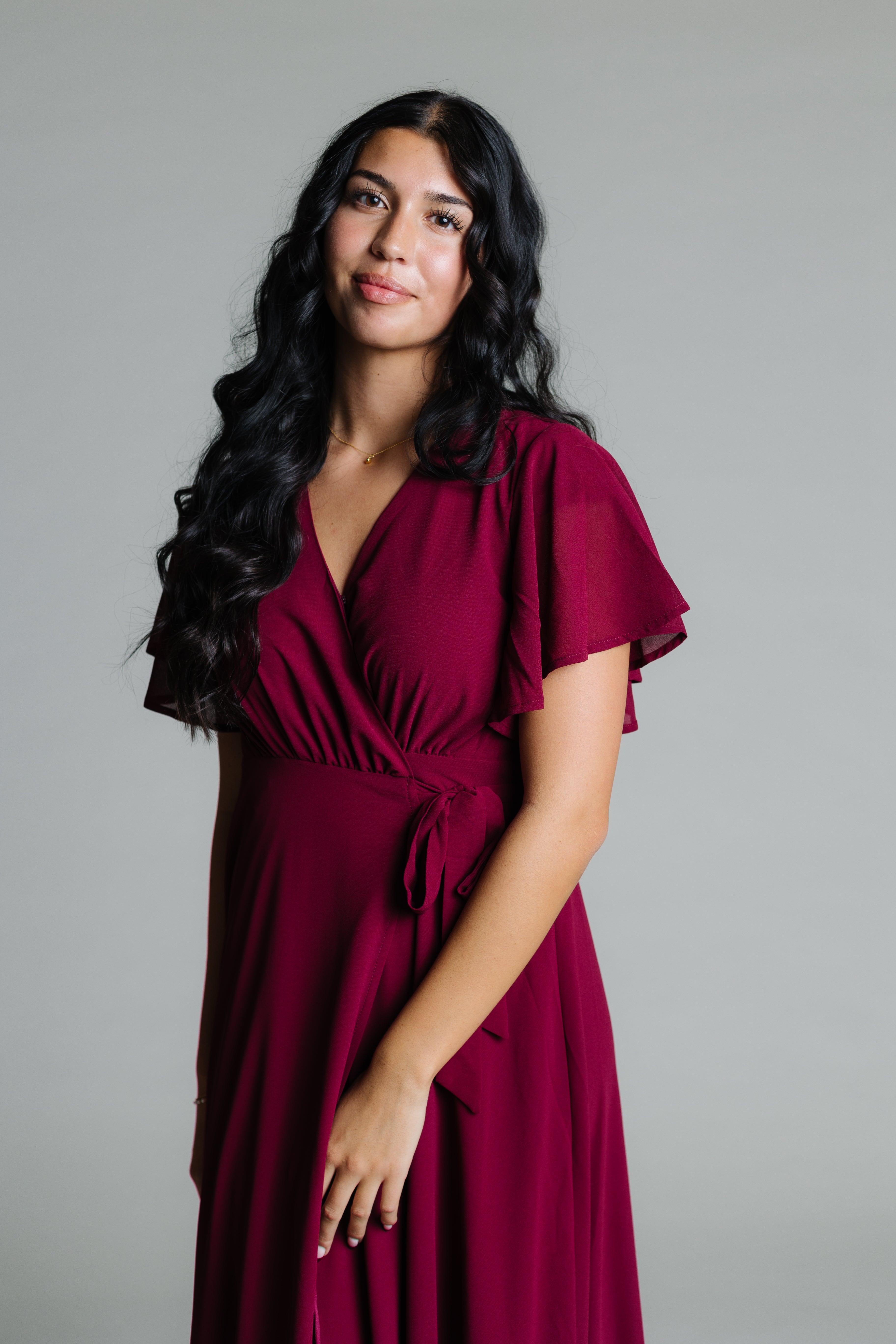 Naples Flutter Sleeve Wrap Maxi - Burgundy – Called to Surf