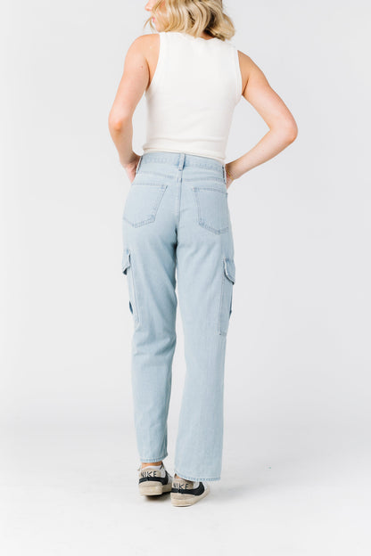 Day to Day Cargo Jeans - Light Denim WOMEN'S DENIM Just Panmaco Inc. 