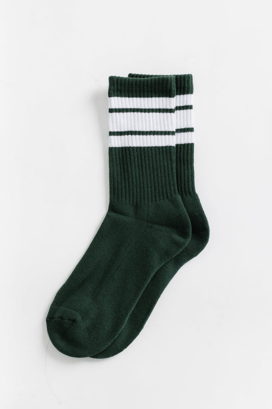 Cove Vail Stripe Socks WOMEN'S SOCKS Cove Accessories Forest Green OS 