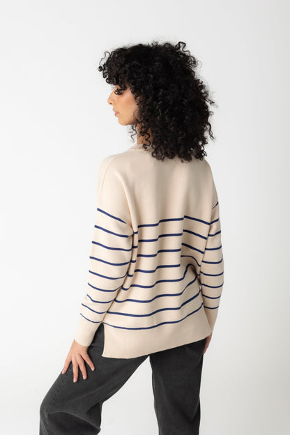 Audree Stripe Sweater WOMEN'S SWEATERS Tea N Rose 