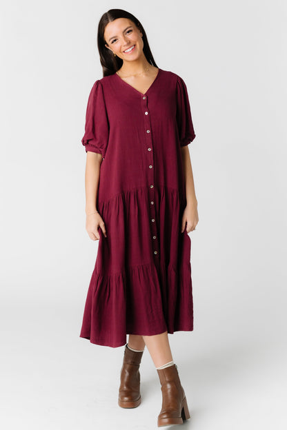 Brass and roe modest button down midi dress