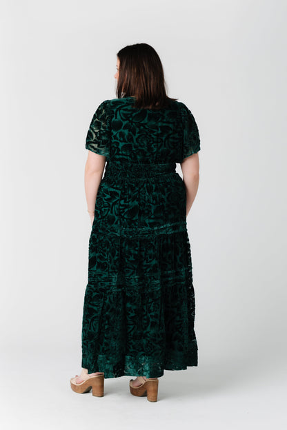 Brass & Roe Emerald Velvet Maxi Dress WOMEN'S DRESS brass & roe 