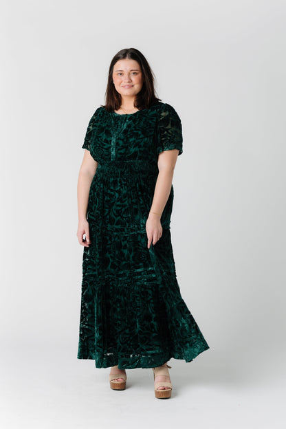 Brass & Roe Emerald Velvet Maxi Dress WOMEN'S DRESS brass & roe 