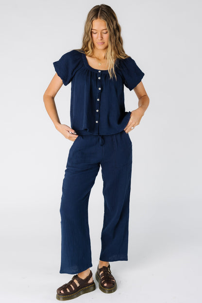 Brass & Roe The Gauze Button-Down Top WOMEN'S TOP brass & roe 