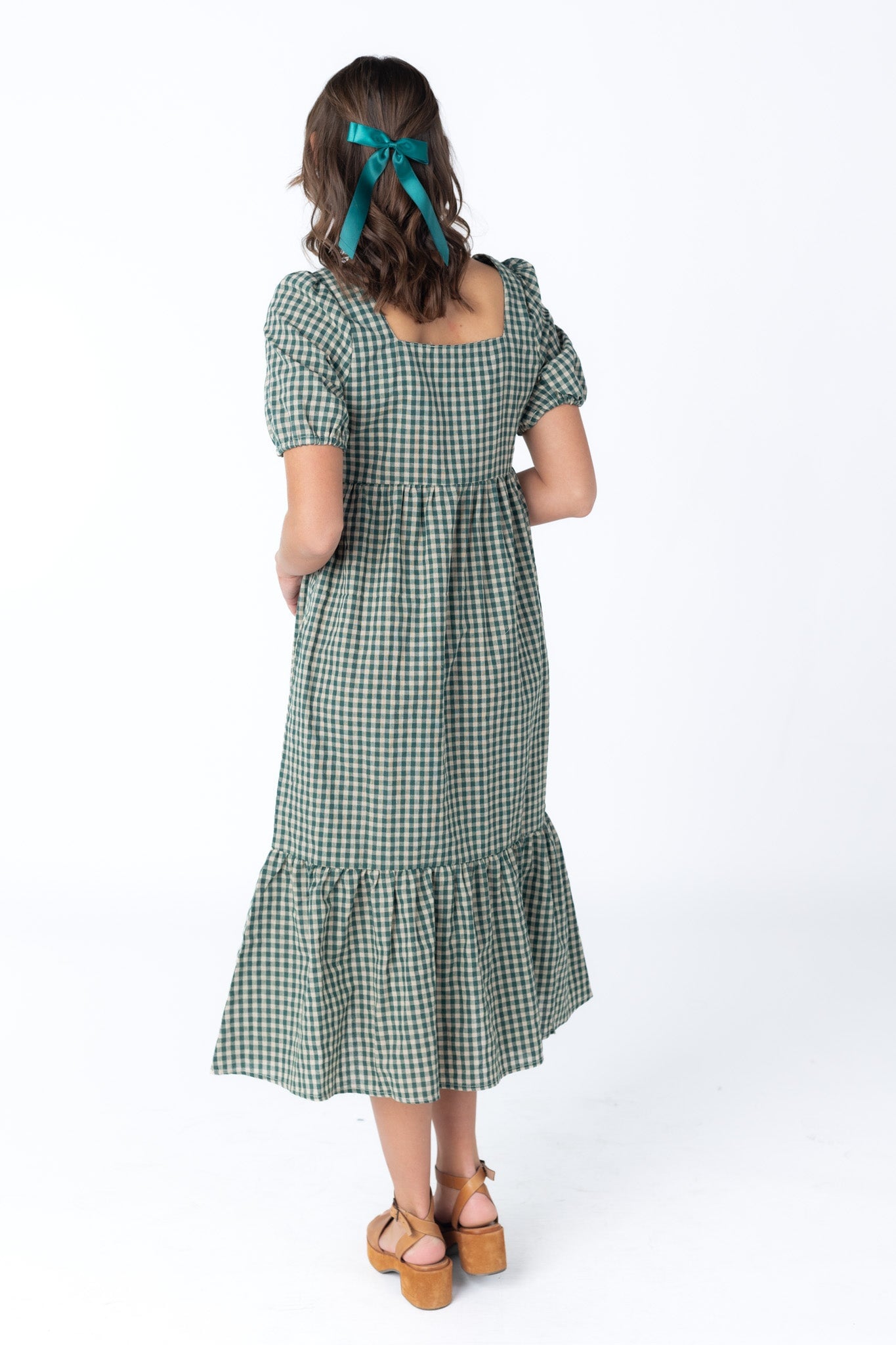 Brass & Roe Gingham Square Neck Dress - Fall WOMEN'S DRESS brass & roe 