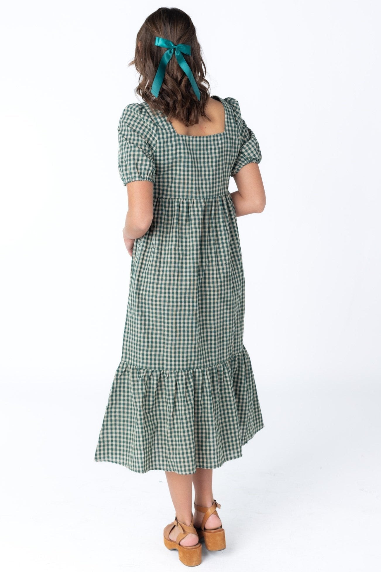 Brass & Roe Gingham Square Neck Dress - Fall WOMEN'S DRESS brass & roe 