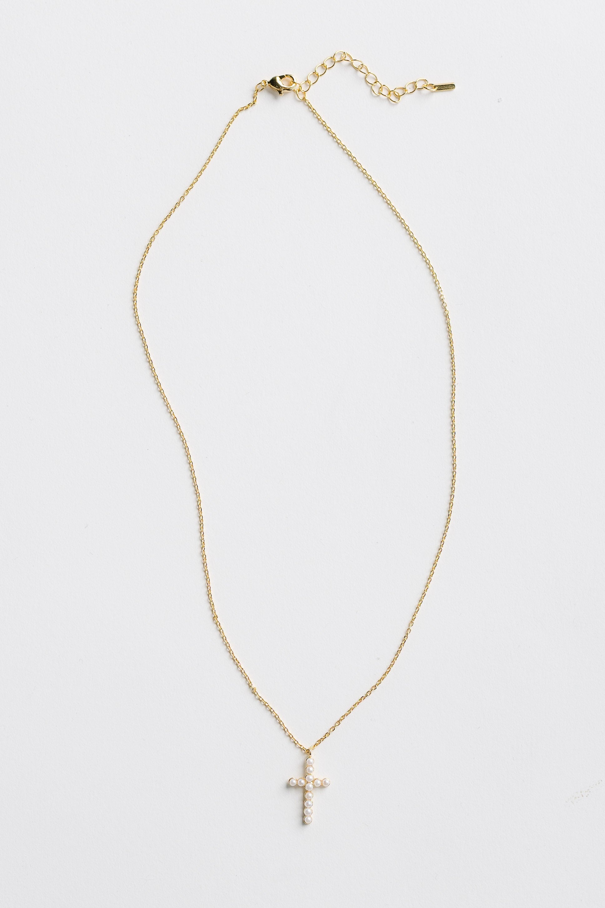 Cove Pearl Cross Necklace WOMEN'S NECKLACE Cove Accessories 