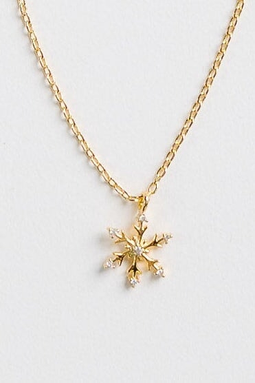 Cove Petite Snowflake Necklace WOMEN'S NECKLACE Cove Accessories 18K Gold Plated 16" + ext 