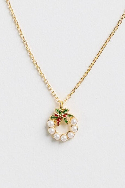 Cove Dainty Wreath Necklace WOMEN'S NECKLACE Cove Accessories 18K Gold Plated OS 