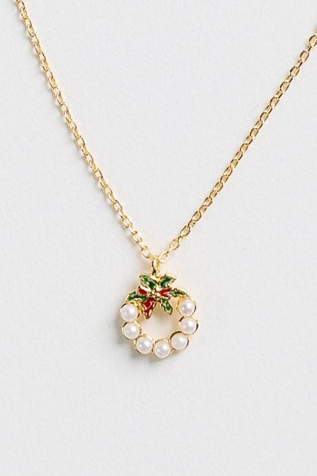 Cove Dainty Wreath Necklace WOMEN'S NECKLACE Cove Accessories 18K Gold Plated OS 