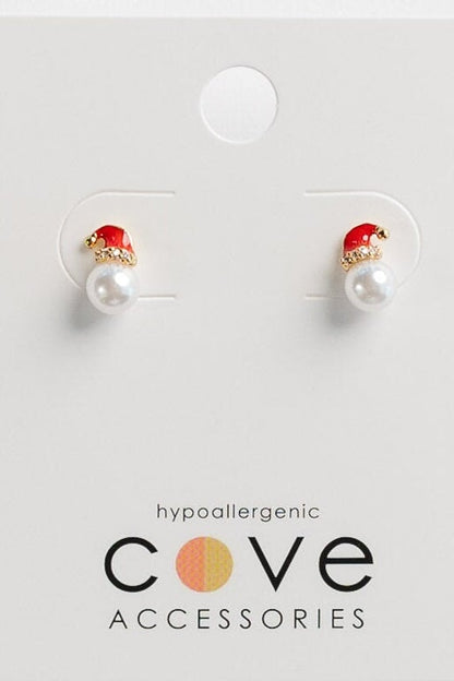 Cove Pearl With Santa Hat WOMEN'S JEWELRY Cove Accessories 18k Gold Plate OS 