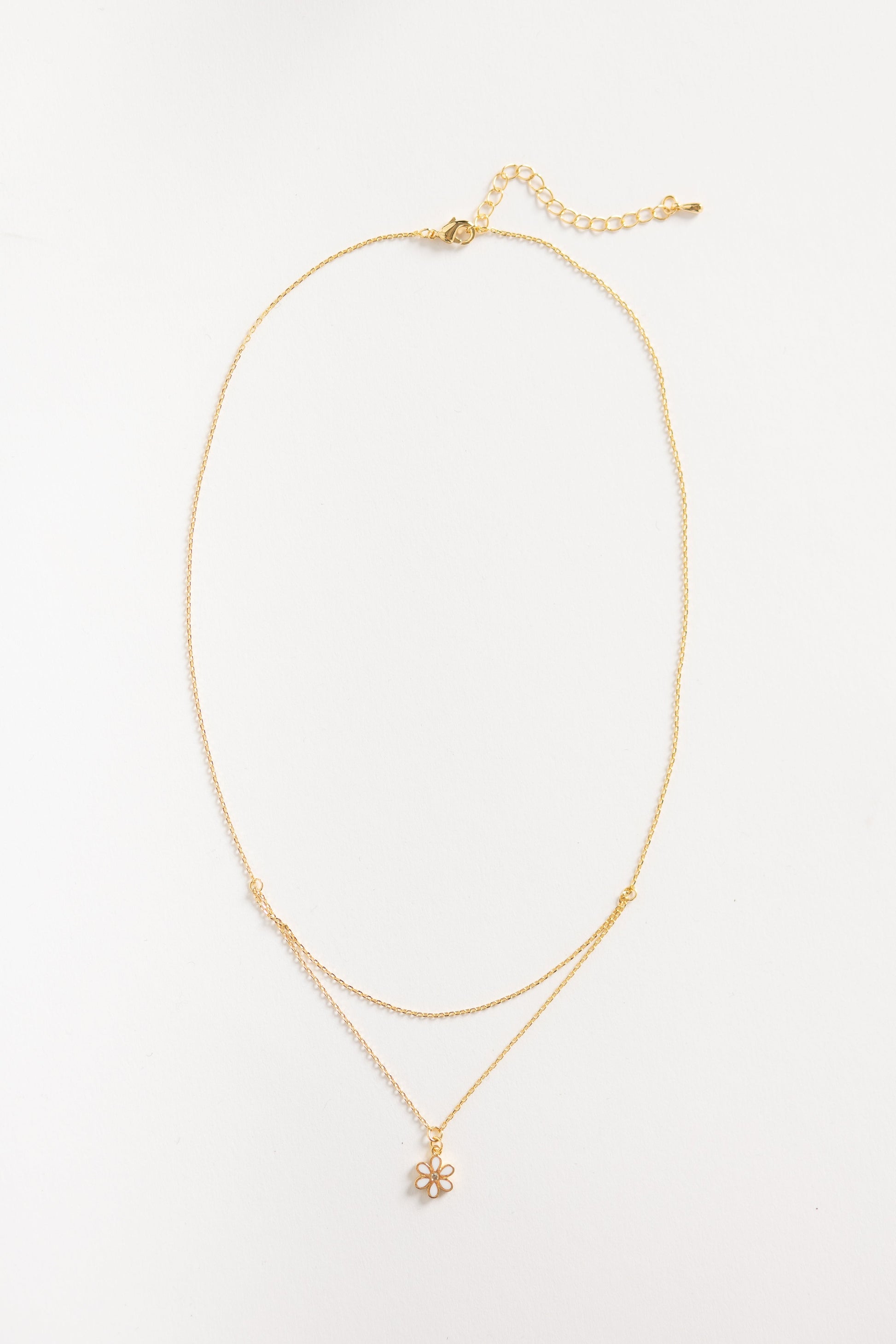 Cove Daisy Double Chain Necklace WOMEN'S NECKLACE Cove Accessories 