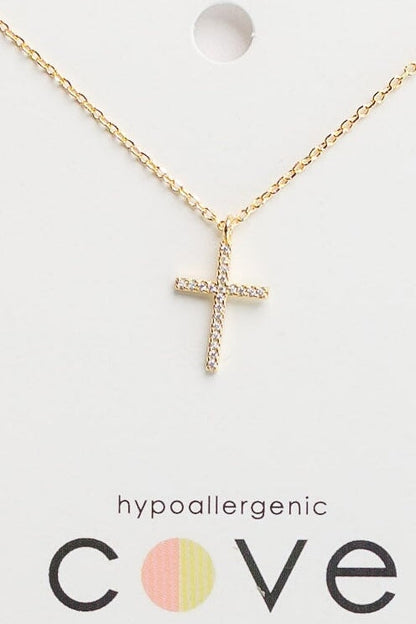 Cove Cross with Cubic Zirconia WOMEN'S NECKLACE Cove Accessories 