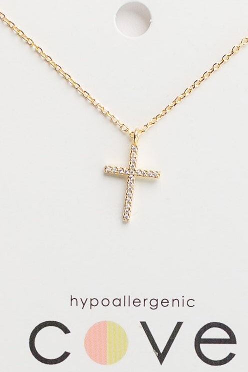 Cove Cross with Cubic Zirconia WOMEN'S NECKLACE Cove Accessories 