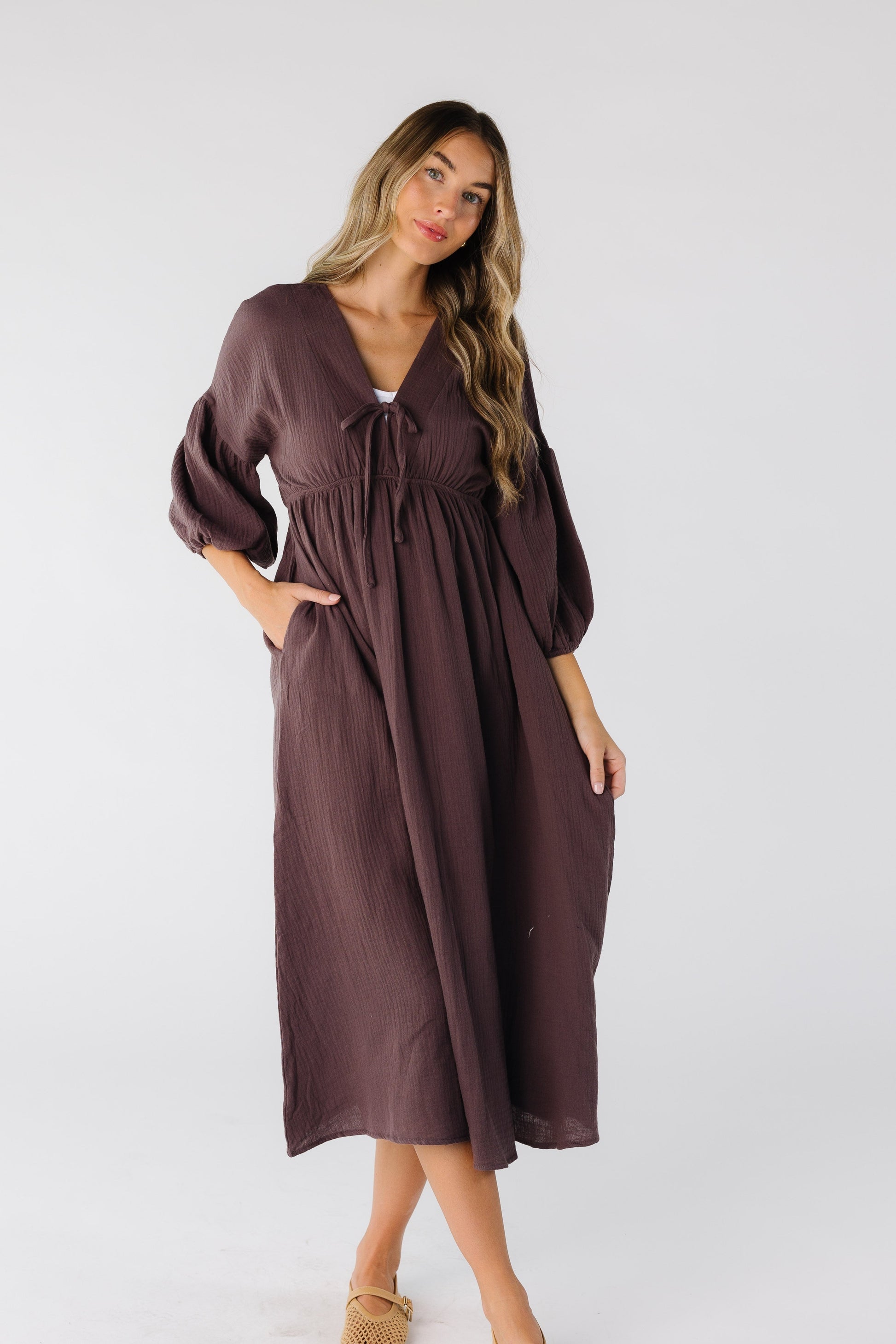 Brass & Roe Gauze Tie Front Dress Called to Surf Brass & Roe Gauze Tie Front Dress Called to Surf
