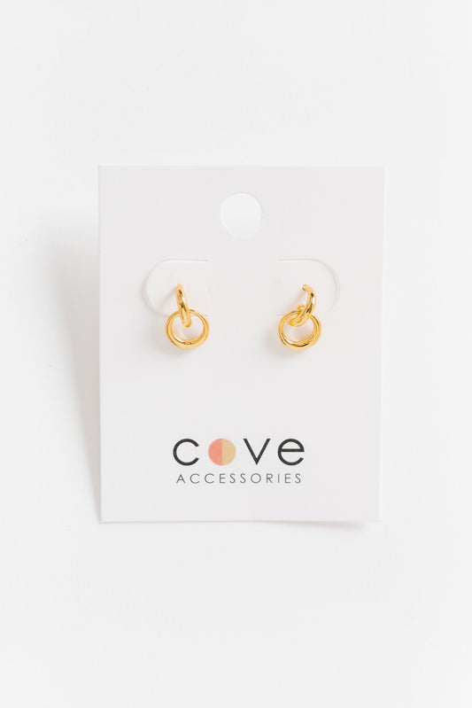Cove Petite Double Hoops Earrings WOMEN'S EARINGS Cove Accessories Gold OS 