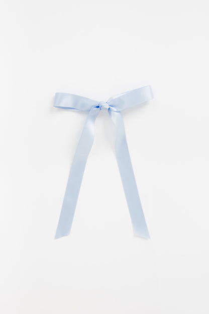 Satin Hair Bow WOMEN'S HAIR ACCESSORY Cove Accessories Baby Blue 5 1/2" wide x 8" long 