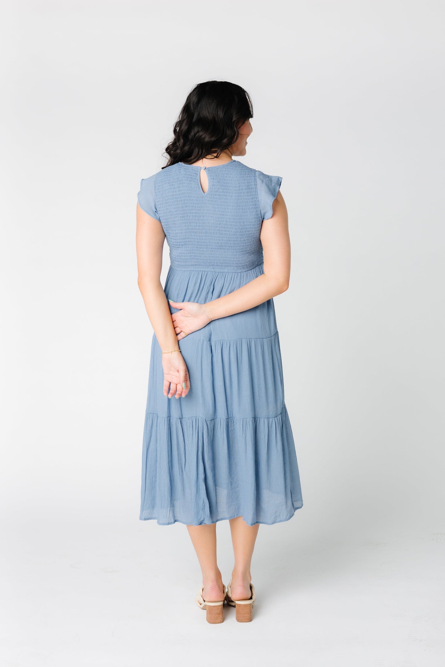 All In Smocked Dress - Blush & Chambray WOMEN'S DRESS Blu Pepper 