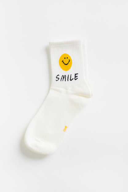 Cove Smile With Me Socks WOMEN'S SOCKS Cove Accessories White OS 