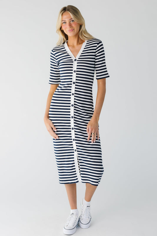 Brass & Roe Textures Stripe Dress WOMEN'S DRESS brass & roe 