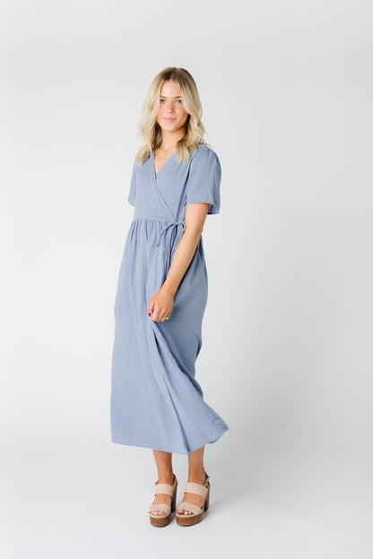 Rylee Wrap Dress WOMEN'S DRESS Things Between Powder Blue S 