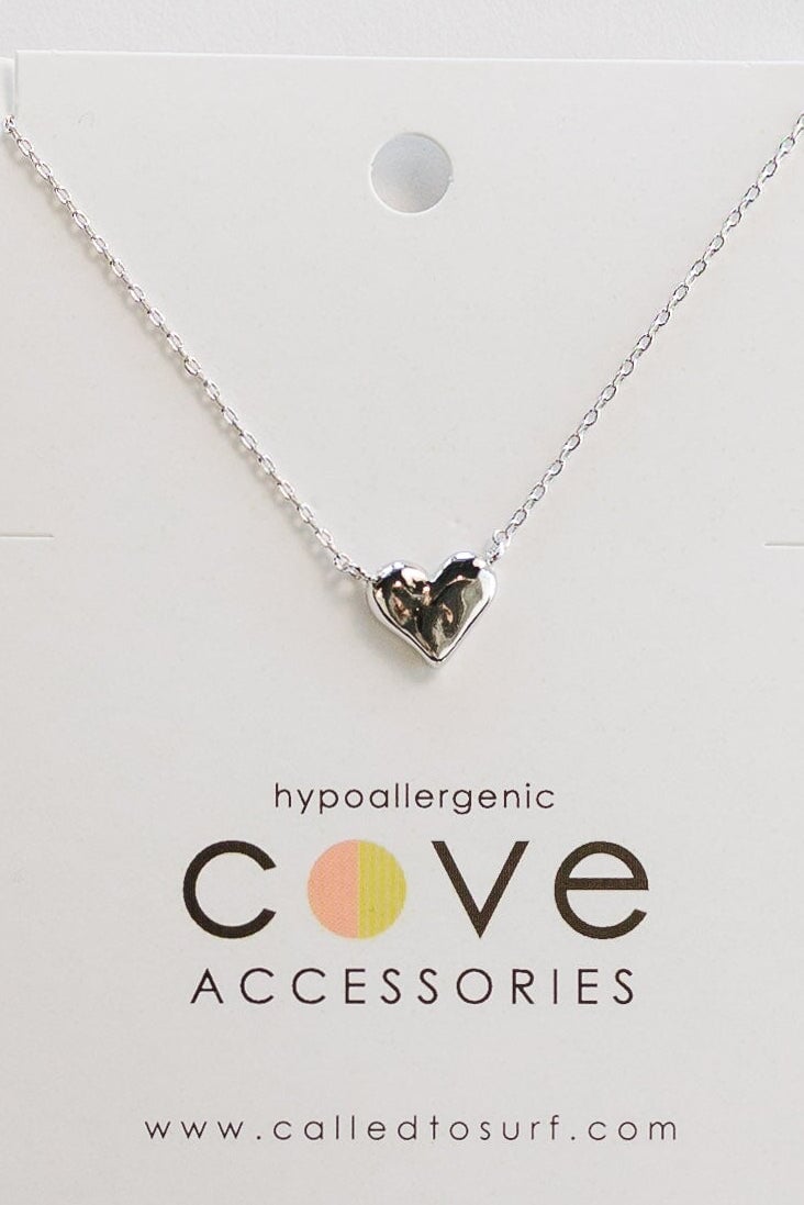 Cove All About Love Heart Necklace WOMEN'S NECKLACE Cove Accessories Silver 17" + 1.5" extender 