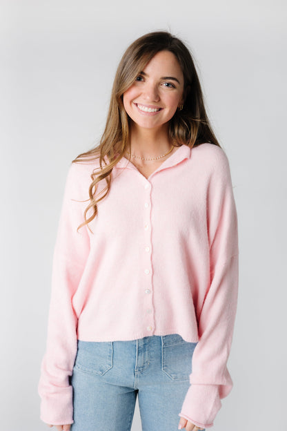 Aria Soft Cardigan - Baby Pink WOMEN'S CARDIGAN Things Between 