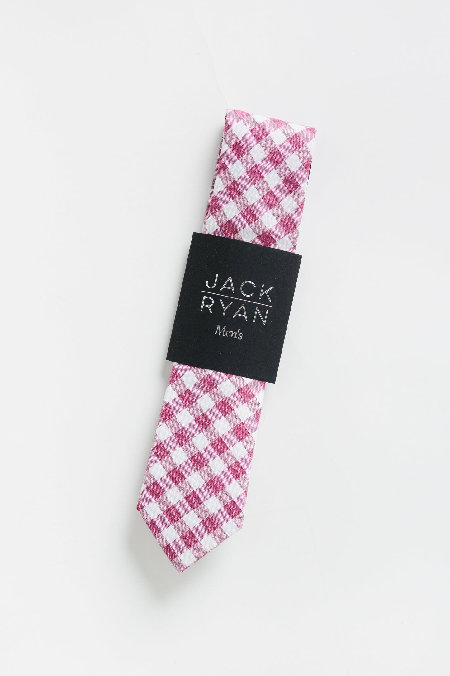 Jack Ryan Checked Out Tie MEN'S TIE JACK RYAN Rose/White 2.5" wide x 58" length 