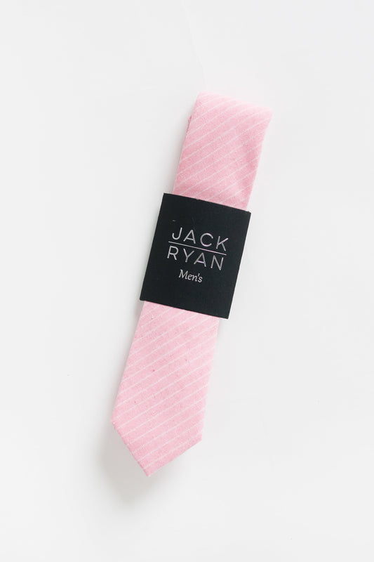 Jack Ryan Pink Stripe Tie MEN'S TIE JACK RYAN Pink 58"L x 2 1/4"W 