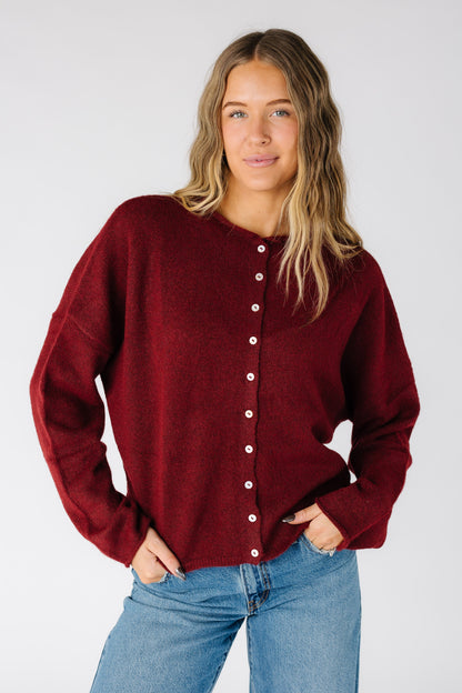 Aria Soft Cardigan WOMEN'S CARDIGAN Things Between Wine S 
