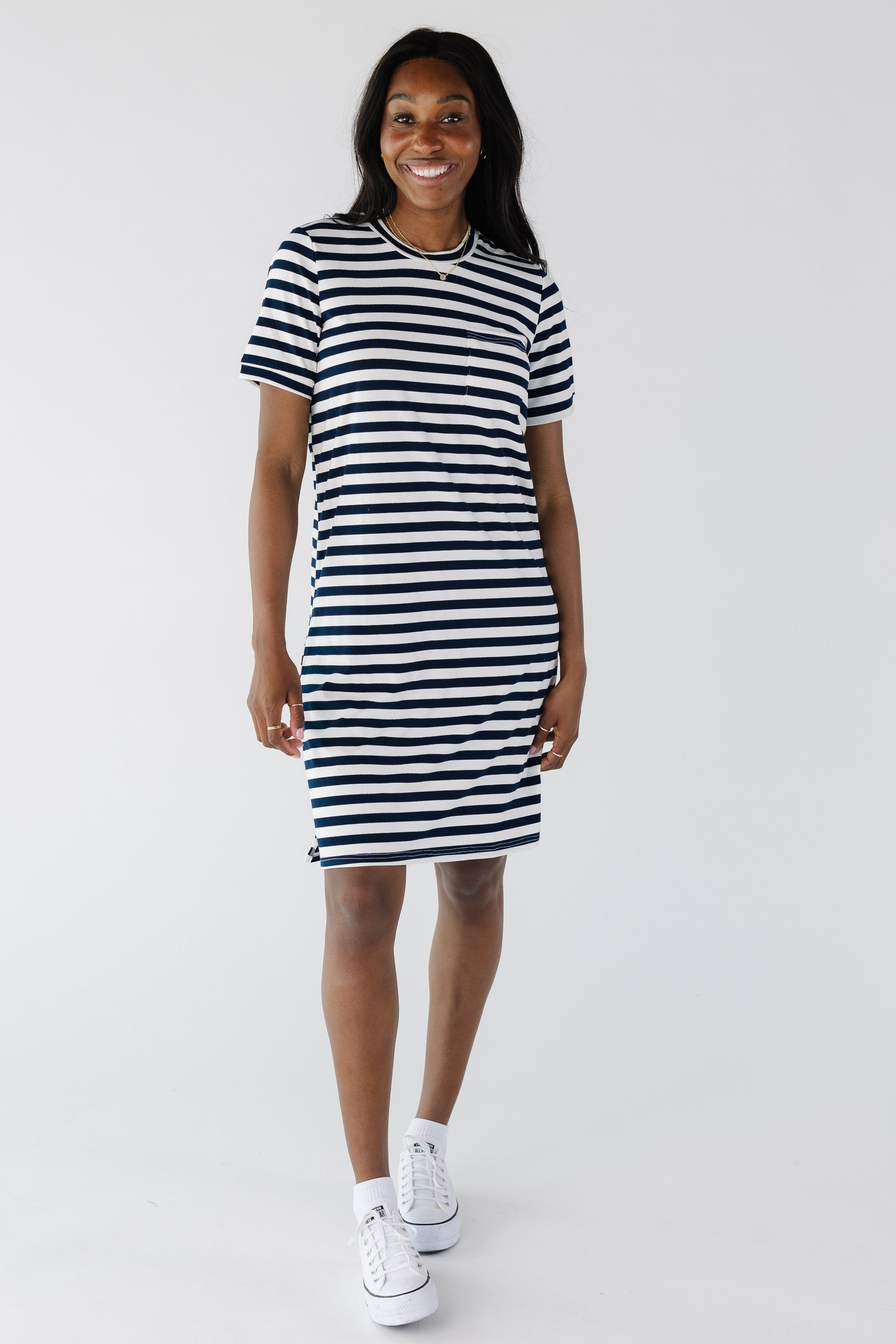 navy stripe t shirt dress Navy/White Stripe Carolina T-Shirt Dress Southern Soule Designs