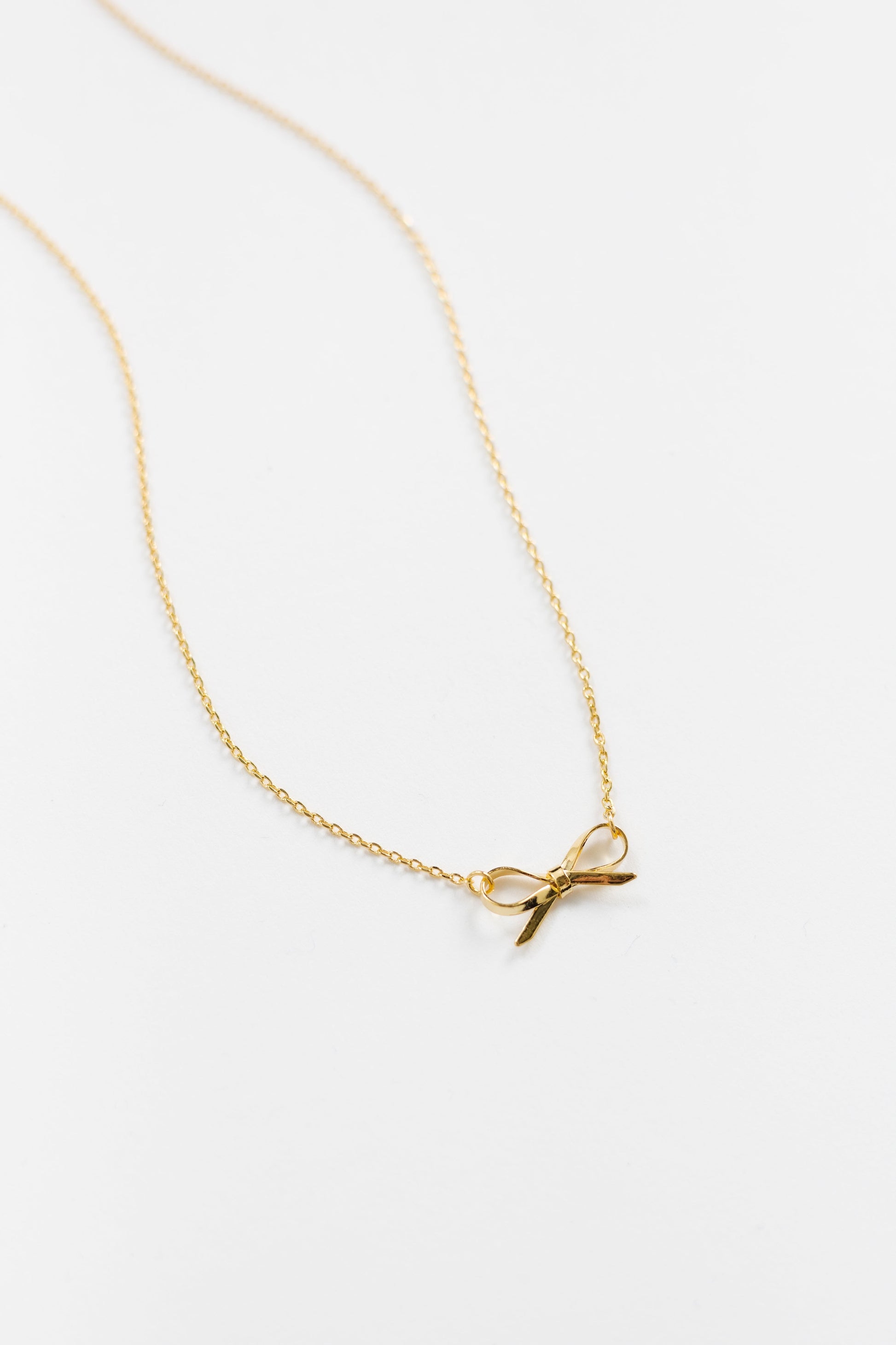 Cove Bow Necklace WOMEN'S NECKLACE Cove Accessories Gold 16" 