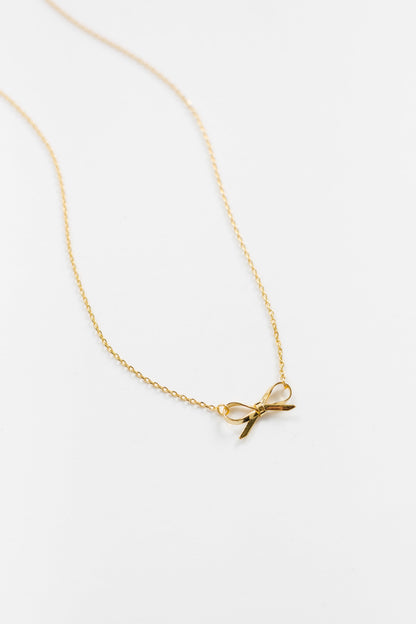 Cove Bow Necklace WOMEN'S NECKLACE Cove Accessories Gold 16" 