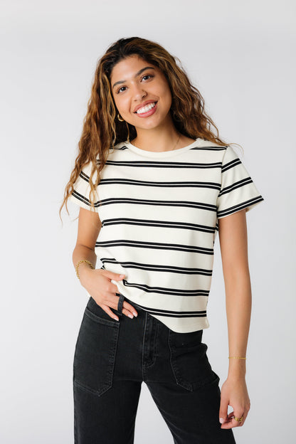 Brass & Roe Essential Stripe Tee WOMEN'S T-SHIRT brass & roe 