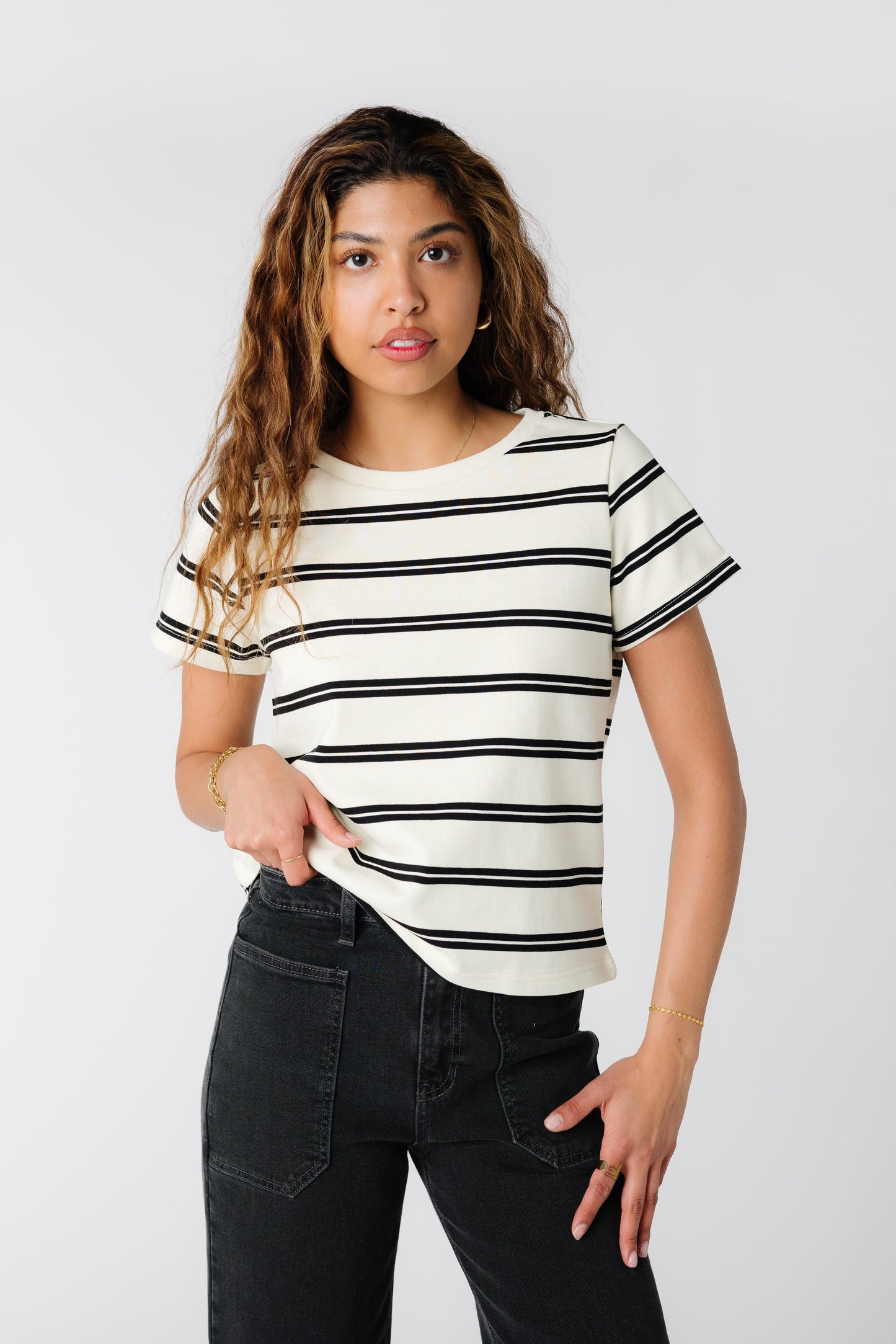 Brass & Roe Essential Stripe Tee WOMEN'S T-SHIRT brass & roe 