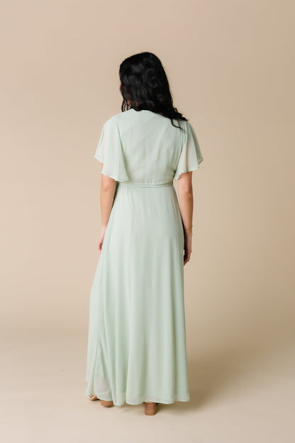 Brass and Roe Naples light sage maxi dress