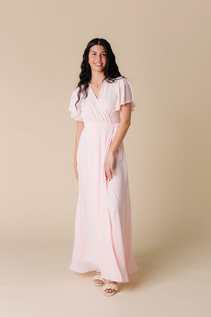 Brass & Roe Naples light pink wrap maxi