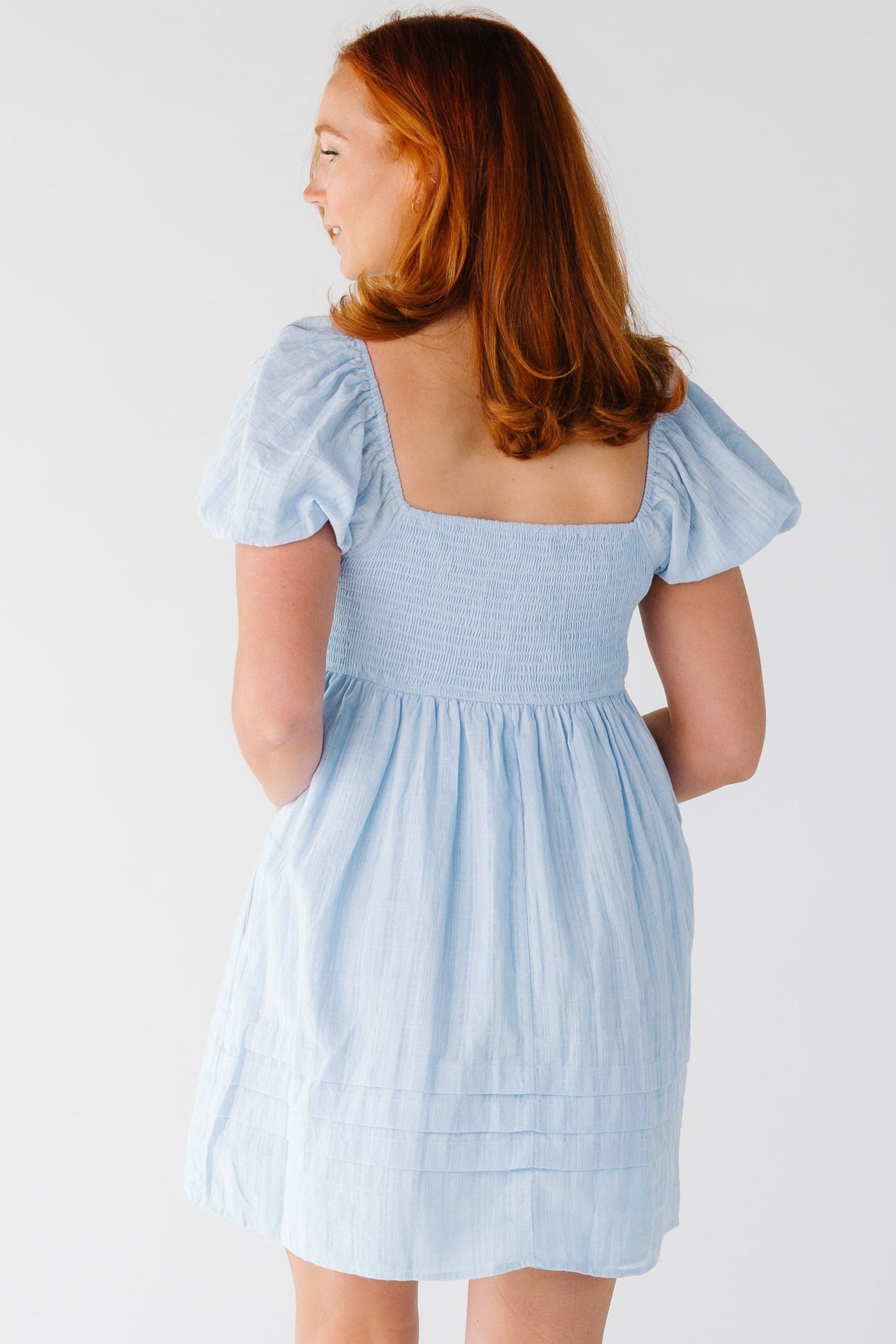 Smocked Back Crochet Mini Dress WOMEN'S DRESS In February 