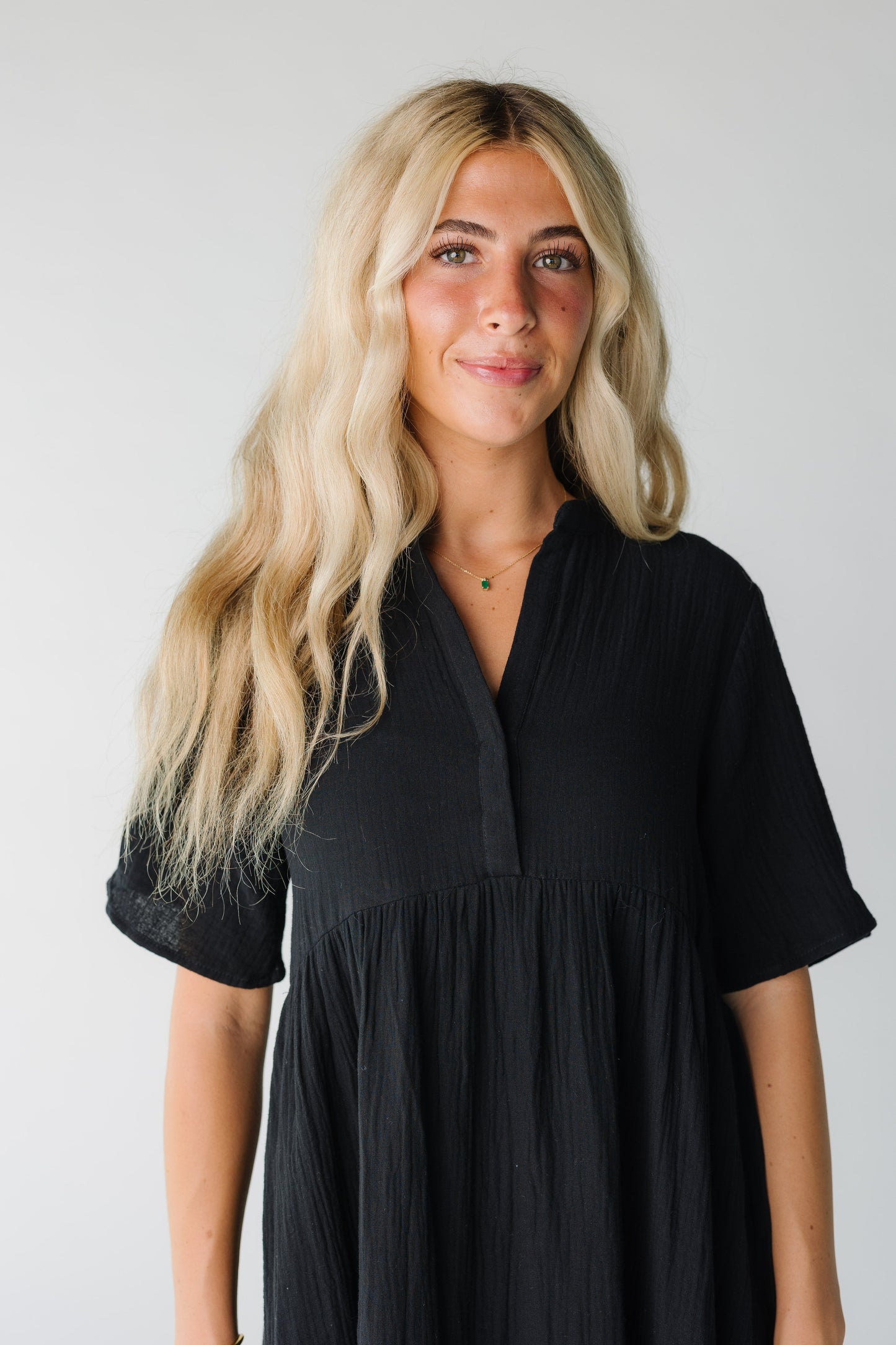 Brass & Roe Pondering Gauze Straight Sleeve Dress