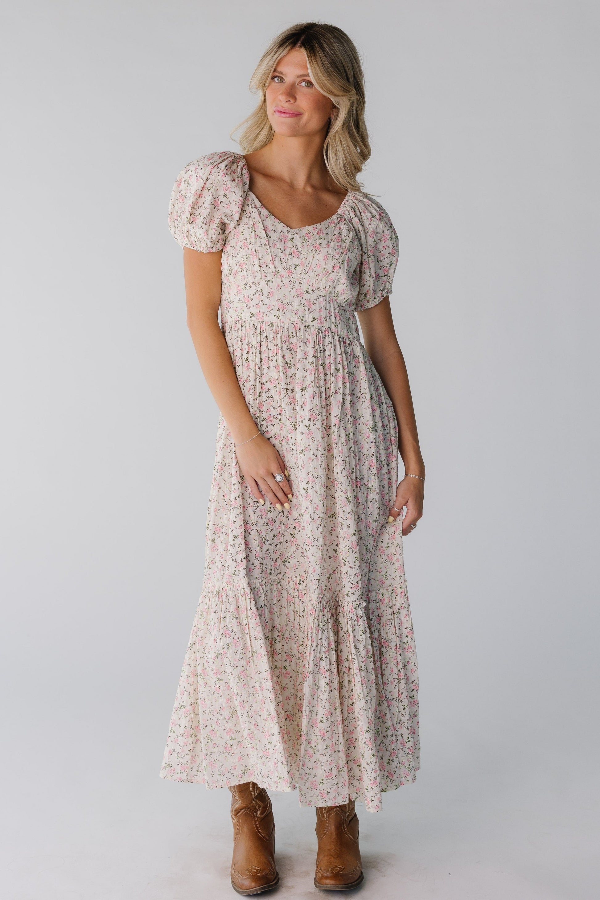 Citrus Swiss Midi Modest Dress Blue Ditsy / XS Citrus Swiss Midi Modest Dress Blue Ditsy / XS