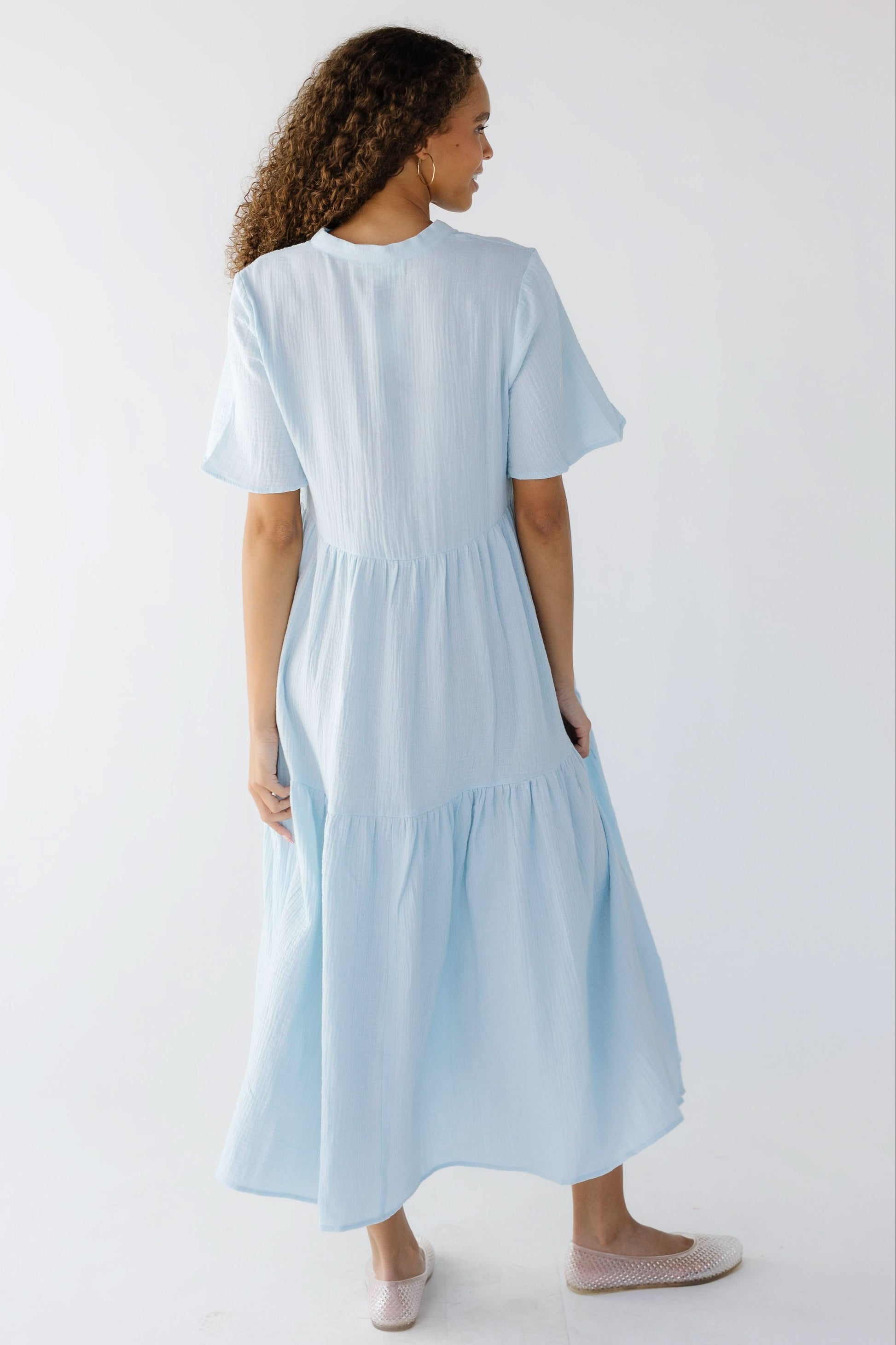 Brass & Roe Modest Pondering Gauze Dress Stripe / XL
