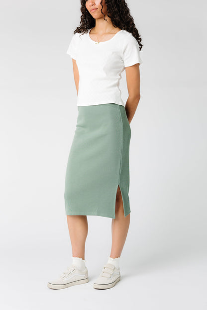 Brass & Roe The Go To Skirt - Dusty Sage WOMEN'S SKIRTS brass & roe 