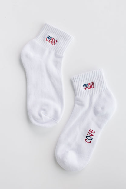 Cove USA Flag Quarter Socks WOMEN'S SOCKS Cove Accessories 