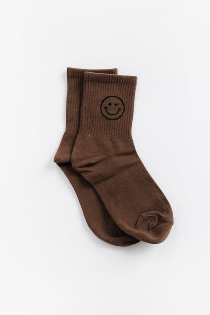 Cove Just Be Happy Socks WOMEN'S SOCKS Cove Accessories Brown OS 