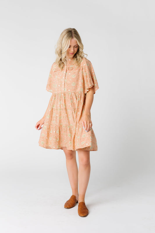 Citrus- Blakely Print Dress WOMEN'S DRESS Citrus Pink Print XS 