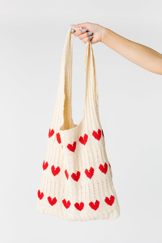 Heart Crochet Bag WOMEN'S BAG Called to Surf Ivory OS 