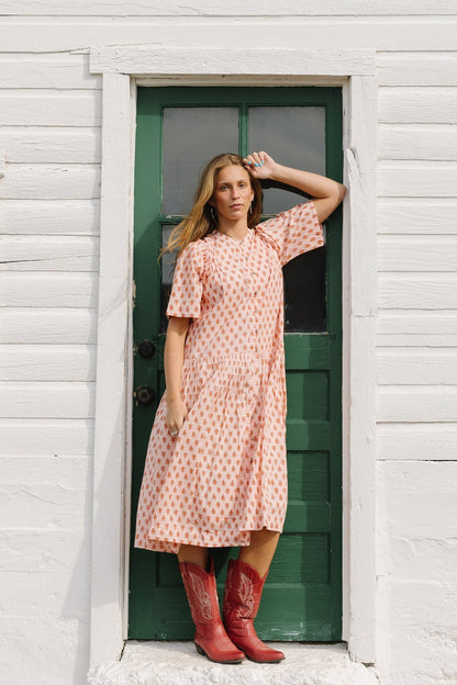Citrus Gina Button Down Dress WOMEN'S DRESS Citrus Pink Print XS 