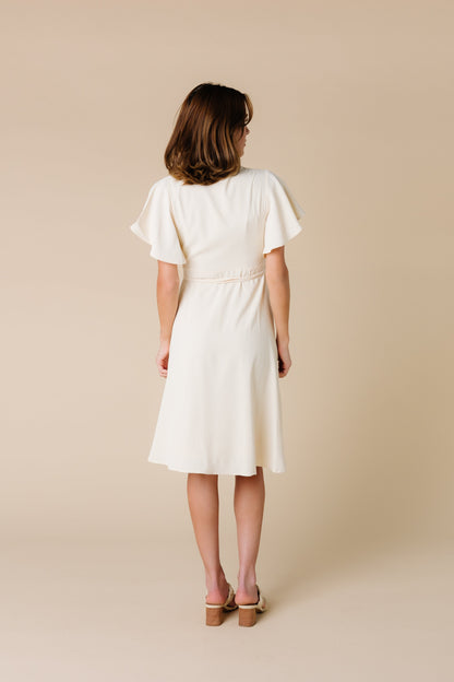 Back view of cream bridesmaid dress