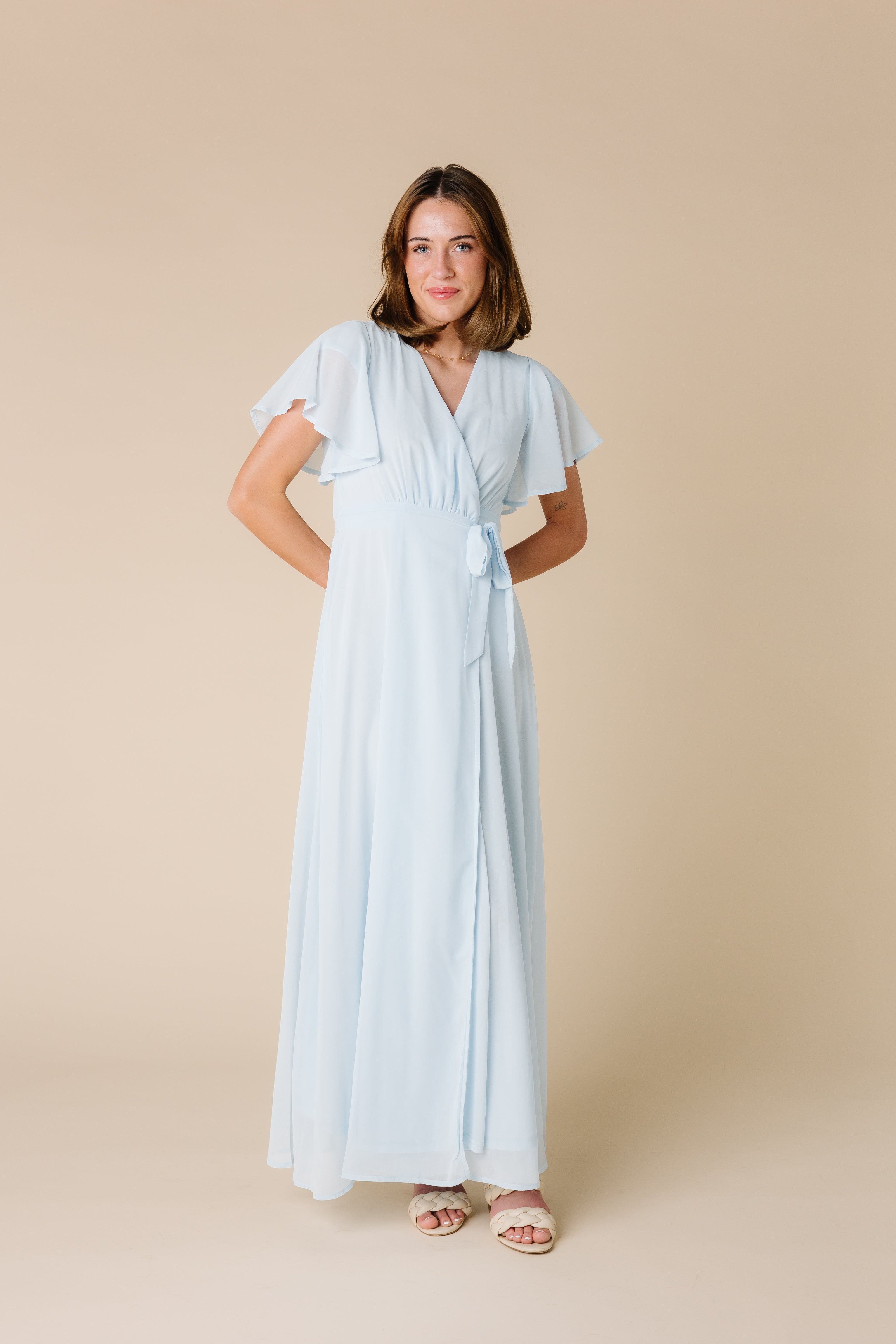 Naples flutter sleeve wrap maxi hotsell