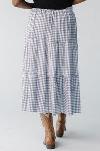 Jacie Plaid Tiered Midi Skirt